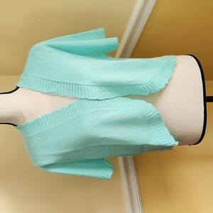 Scalloped Shrug Short Sleeve Sweater NWT Size Large